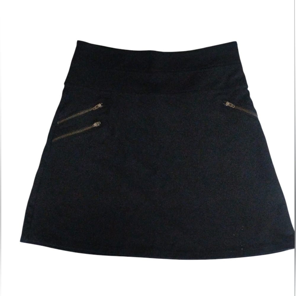 Athleta Women's Black Skirt W Zippers SZ 8